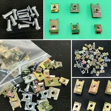 100PCS Car Fasteners Body Door Panel Trim Fixed Home Screw U Type Gasket Clips