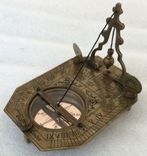 Nautical Sundial Compass Brass London Vintage Antique Compass