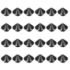 24 Pcs Cone Spikes and Studs Kit, 15mm Metal Spikes and Studs, Black