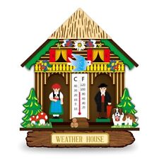 Wood House Barometer Thermometer Wall Mounted Hanging Weather Hygrometer Decor