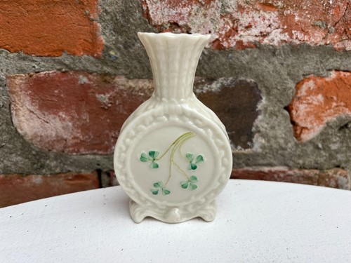 Vintage belleek shamrock vase - vintage,