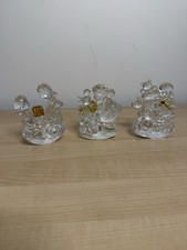 Set Of 3 Waterford Marquis Crystal Christmas Figurines