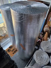 1.0m Wide Silver Multi-purpose Aluminium Bubble Insulation Foil Loft Van.