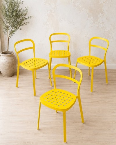 Ikea yellow metal dining - metal,