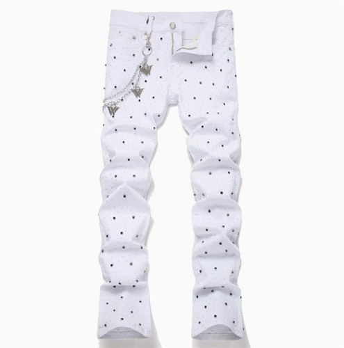Men white cotton blend - men's,