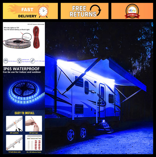 12v 4ft blue led awning - 12v,