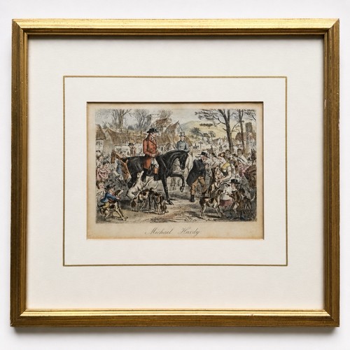 Antique john leech hunting - john,
