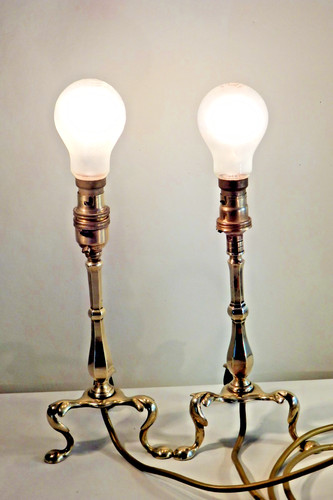 Two victorian antique - two, brass