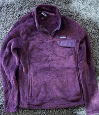 Patagonia Women's Re-Tool Snap-T Fleece Pullover in a purple shade.