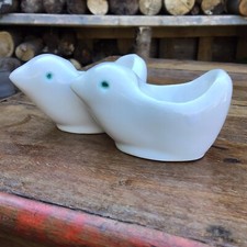 Pair Of Vintage Simple White