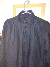 Duchamp Tailore Fit Long Sleeve Shirt Size 16"/41cm Blue Floral Pattern.   x3  