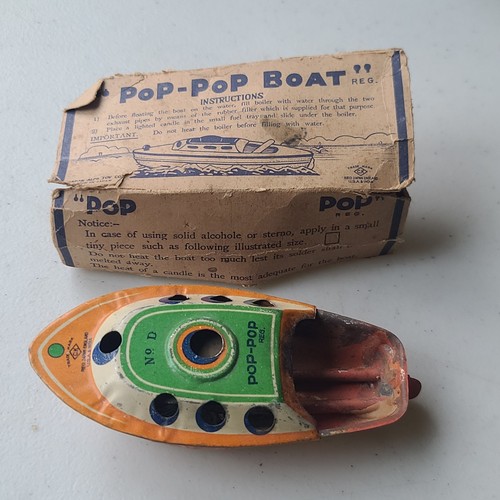 Vintage tin pop - pop, boat