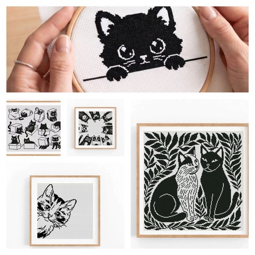 Job lot cats monochrome - lot, 14
