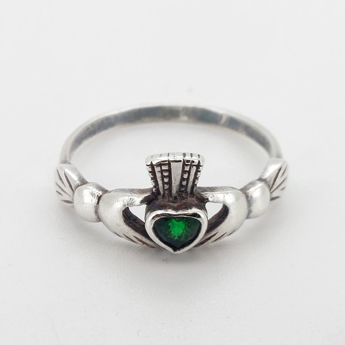 Silver irish claddagh ring - irish,