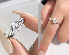 GENUINE 1ct Moissanite Ring