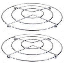 2 x CHROME HOT PAN POT STANDS