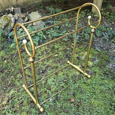 Gold Brass Quilt Holder or Towel Rack Freestanding 31"T 27"W Hollywood Regency