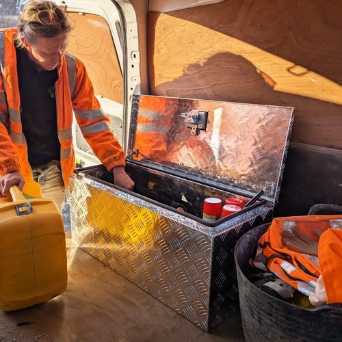 Large 70l aluminium tool box - aluminium,