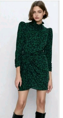 Zara navy green floral - zara,