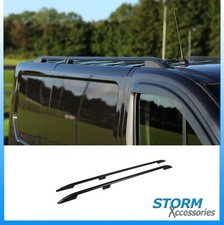 BLACK ALUMINIUM ROOF BARS ROOF RAILS RACK SET FOR RENAULT TRAFIC 2014-22+ LWB