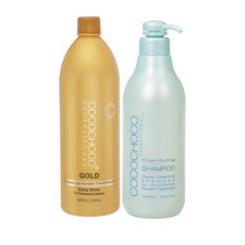 COCOCHOCO BRAZILIAN KERATIN STRAIGHTENING GOLD 1L + CLARIFYING SHAMPOO 1L 