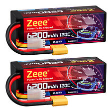 2x Zeee 6200mAh 14.8V 4S Lipo Battery 120C XT90 for Car Truck Tank UAV Airplane