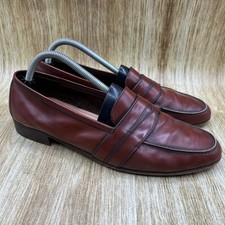 Salvatore Ferragamo Penny Loafers Men's Size 10 Brown Leather Made in Italy