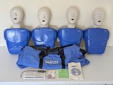 Lot of 4 Nasco CPR Prompt Manikin Torso & Head w New Lung Bags + More in Duffel