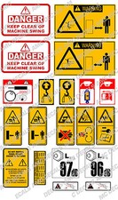 JCB MINI DIGGER SAFETY WARNING DECAL STICKER SET