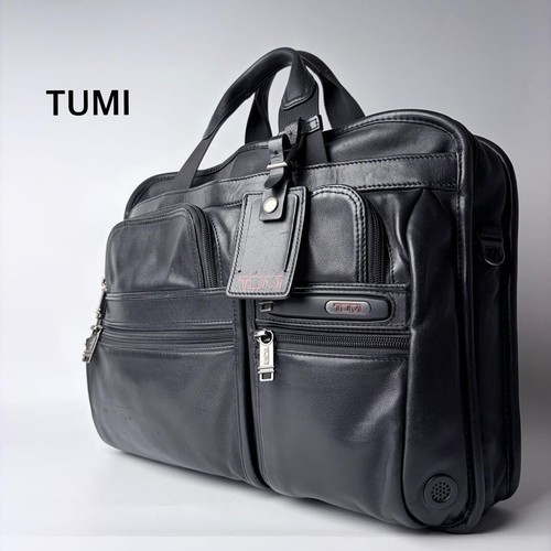 Tumi black leather briefcase - tumi,