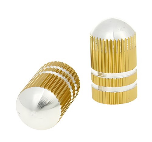 Valve cap set bullet gold - valve, for