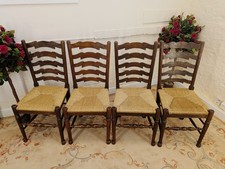 Vintage Set Of 4 Solid Oak