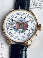 STOWA World Big City Time Vintage 1930`s New Cased Men`s Swiss Watch