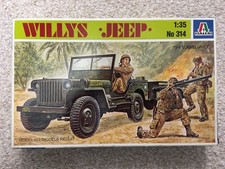 Italeri Willys Jeep with Trailer Plastic Model No. 314 Scale 1:35