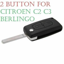 Replacement 2 button flip key case for Citroen C2 C3 Berlingo remote fob