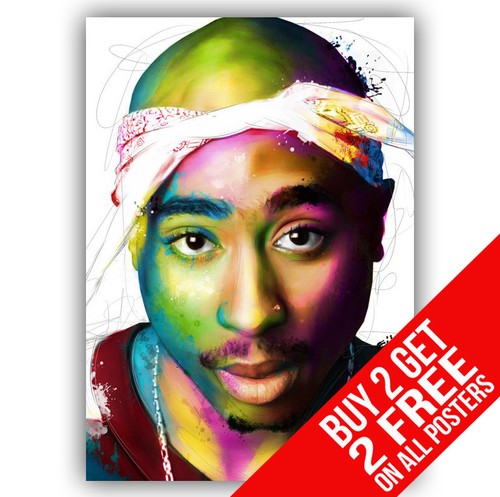 2pac tupac poster art print - ,