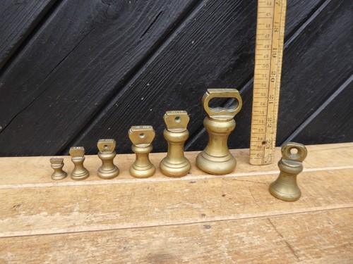 Antique set brass bell - brass,