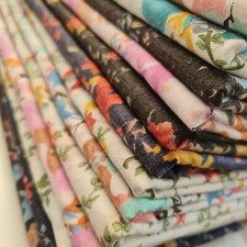 100% Cotton Voile Soft Lawn Material Vintage Floral Dress Drape Fabric 58" Meter