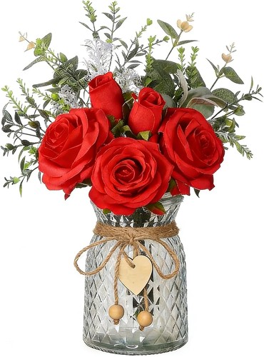 Faux flowers with vase - with,