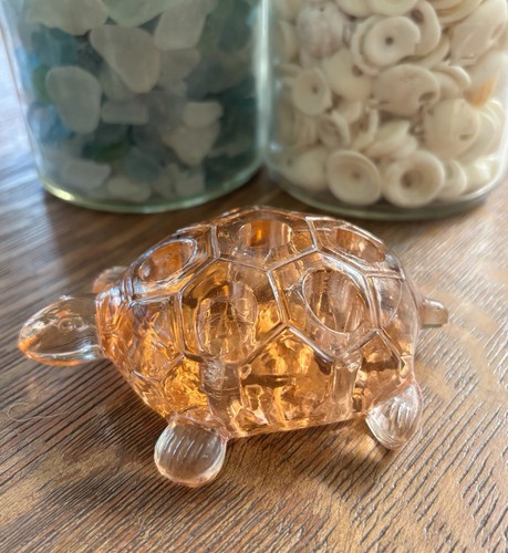 Vintage glass turtle flower - turtle,
