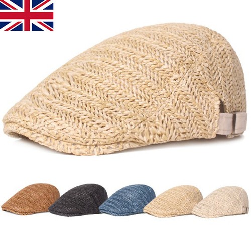 Men straw hat flat cap - men, newsboy