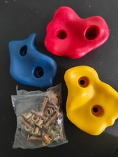 3 x climbing holds handles for kids climbing frame, includes screws