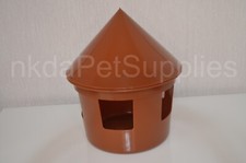 Pigeon Water Drinker Grit Feeder Brown for Racing Pigeons, Poultry