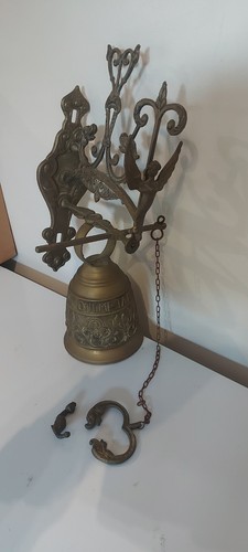 Vintage hanging brass bell - vintage,