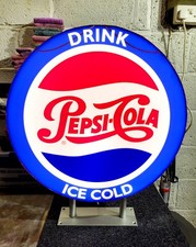 RARE VINTAGE ILLUMINATED PEPSI COLA COUNTER/BAR  SIGN. (GENUINE USA, CIRCA 1960)