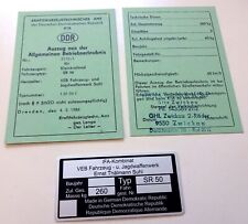 Simson SR 50 data sheet