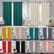 Pair Ready Made Thick Blackout Curtains Thermal Ring top Eyelet or Pencil Pleat