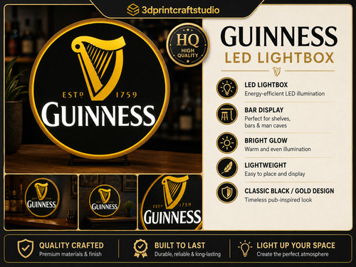 Guinness led lightbox round - led,