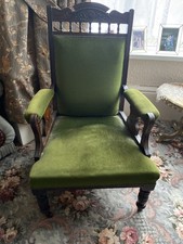 Victorian Oak Upholstered