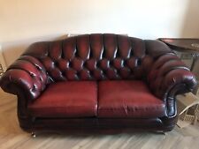 Chesterfield 2 Seat Sofa Oxblood Red Leather Thomas Lloyd 